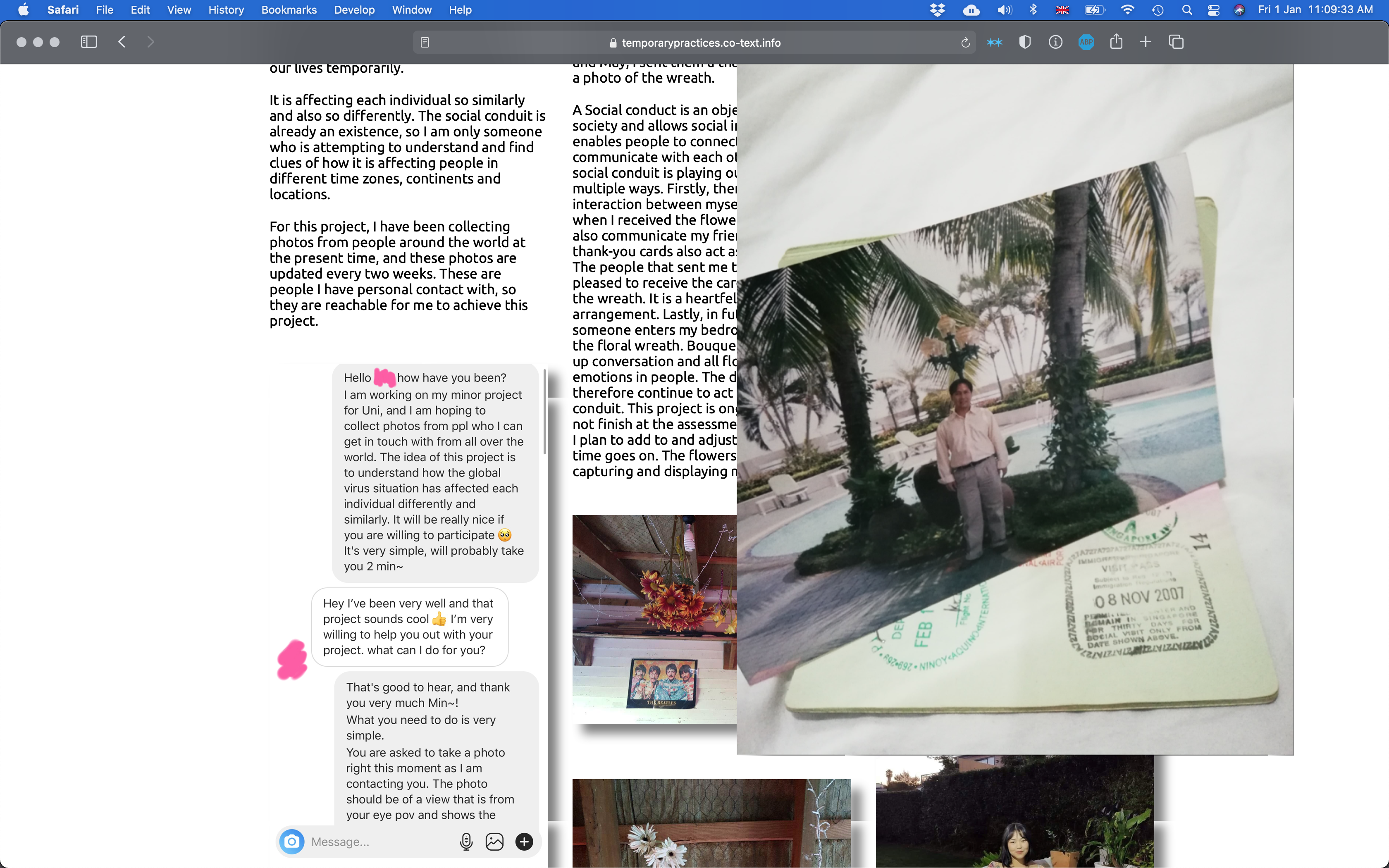 screen shot of website