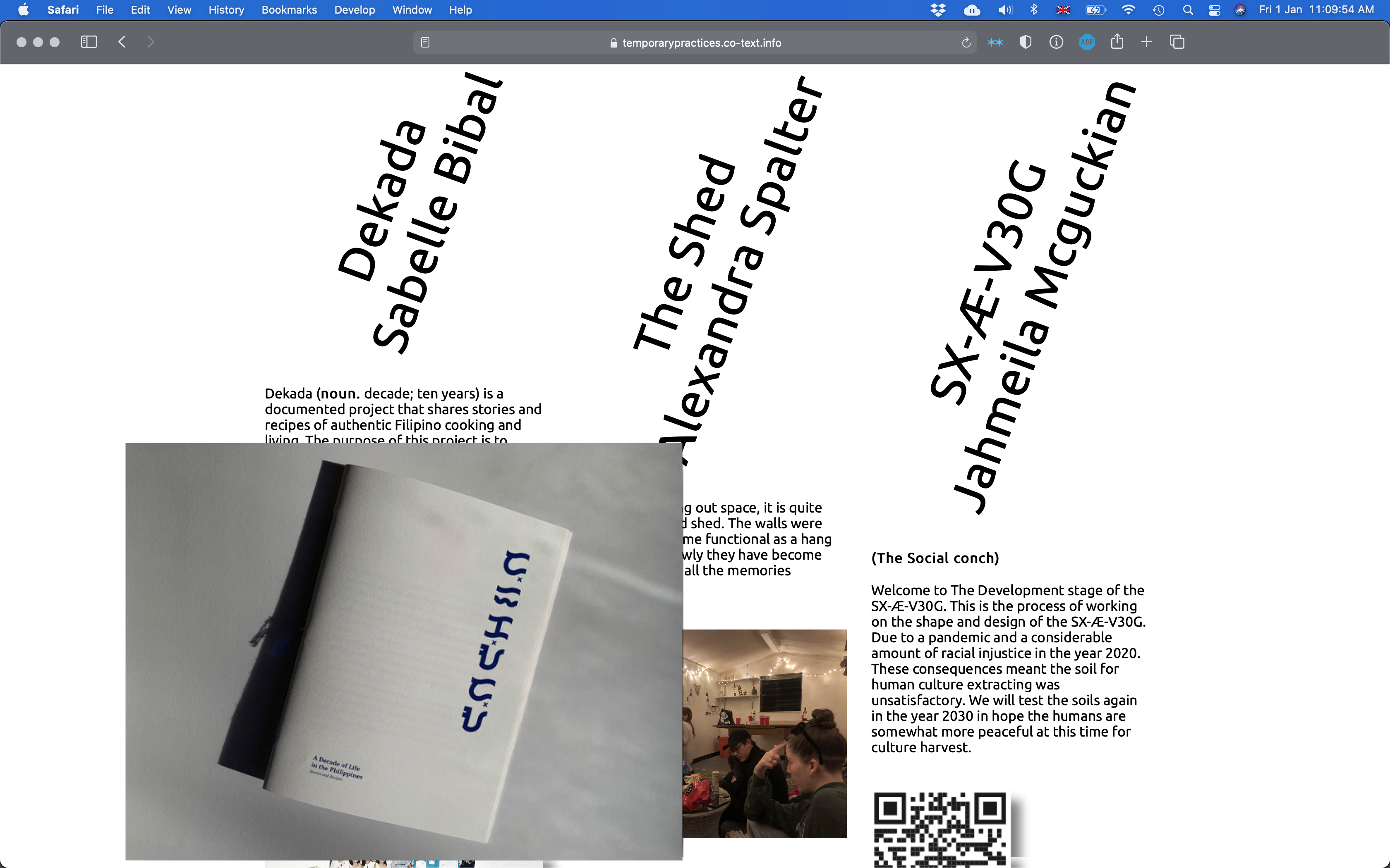 screen shot of website