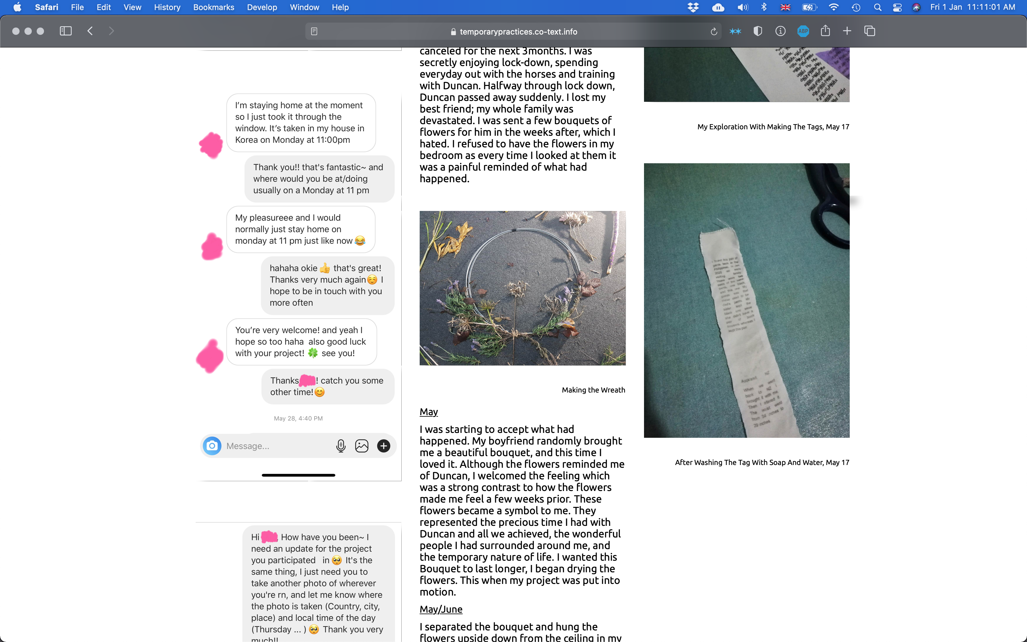 screen shot of website